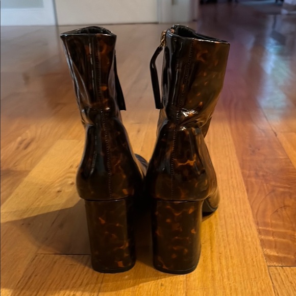 Lulu's Brown Ankle Booties with Distressed Leather and Side Zippers - Picture 3 of 4